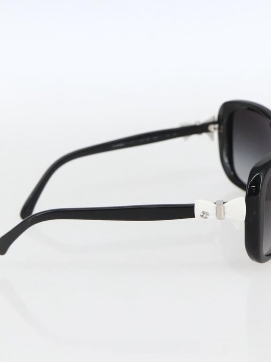 CHANEL Ribbon COCO Mark Sunglasses plastic Black 5171 CC Auth 161697 main image 10
